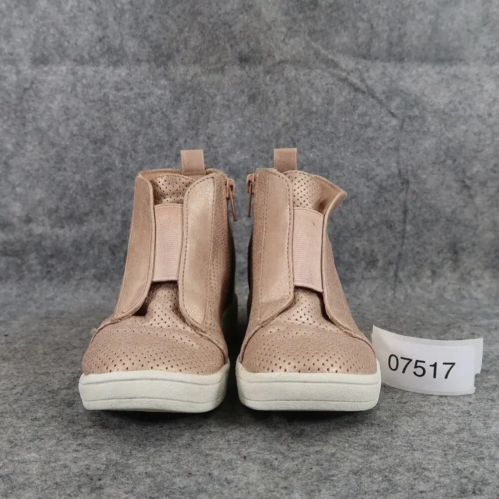 Mia Kids Shoes Girls 12 Sneakers Fashion Hidden Wedge Perforated Zip Rose Gold